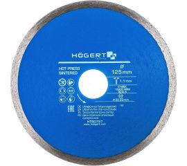 Диск отрезной алмазный супертонкий 125x1.1x22.23 мм HOEGERT TECHNIK HT6D757 