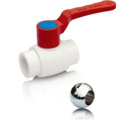 Шаровой кран Blue Ocean (шар - латунь) полипропиленовый для ГВС рычаг - 25 PPRF/BV/PPR/HW-1(W)-25 
