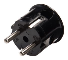 Угловая кабельная вилка с защитным контактом ABL, дуропласт 16A 2P+E 250V, чёрный 1108100 