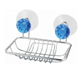 Подвесная мыльница Рыжий кот Бриллиант прямоугольная, синий, на 2 присосках W2791 311456 