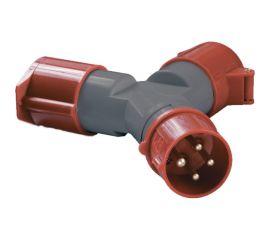 Двухлучевой адаптер IEK TS1012-214, 3Р+РЕ, 16А, 380В, IP44 PAS22-016-4 