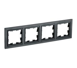 4-местная рамка IEK Brite ру-4-брч черный BR-M42-K02 