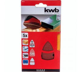 Шлифлист для дельташлифмашины 100x62,93 мм, К 120 5 шт KWB 496112 