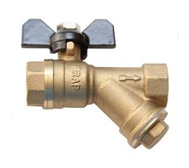 Шаровой кран с фильтром Frap 1/2 вн/вн бабочка 537864 