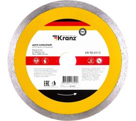 Диск алмазный отрезной сплошной (180x25.4/22.2x1.8x10 мм) KRANZ KR-90-0113 