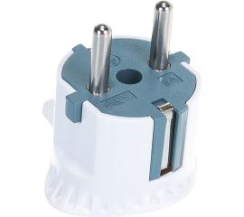 Вилка ЭРА V5 плоская c/з 16A прямой ввод белая Б0019192 