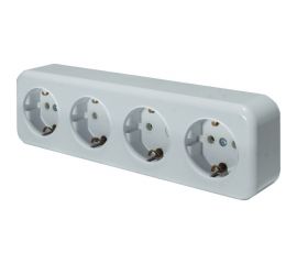 4-местная розетка SVET RA 16-445-Белый открытой установки с заземлением EV0311-0021 