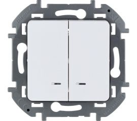 Двухклавишный выключатель Legrand с подсветкой - INSPIRIA - 10 AX - 250 В - белый 673630 