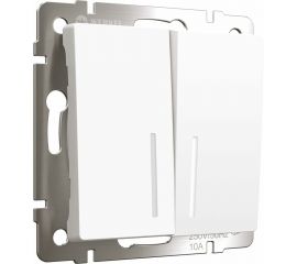 Двухклавишный выключатель WERKEL W1120161 с подсветкой белый матовый a059273 