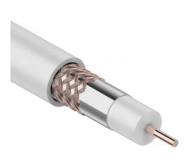 Коаксиальный кабель REXANT RG-6U+Cu, 75 Ом, Cu/Al/Cu, 64%, бухта 305 м, белый 01-2231 