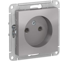 Механизм розетки Schneider Electric 1-м СП ATLAS DESIGN без заземления 16А алюминий ATN000341 