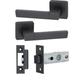 Дверная ручка r06.081 mbp в комплекте с дверной защелкой c-03b kevlar mbp VETTORE черный матовый 102 