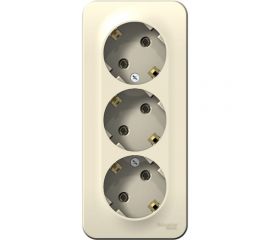 3-ая розетка Schneider Electric BLANCA открытой установки, с заземлением, без шторок, молочный BLNRA010312 