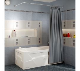 Карниз для шторы на прямоугольную ванну Радомир Г-образный 150х75 хром 1-12-2-0-0-982 