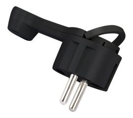 Угловая плоская вилка duwi (8 мм) черная 16А 250В 30477 7 