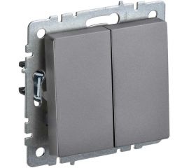 2-клавишный выключатель IEK Brite 10а вс10-2-0-брс сталь BR-V20-0-10-K46 