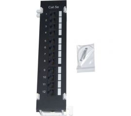 Настенная патч-панель TWIST 1U, 12 портов, RJ-45, cat. 5e, PP-W-1U-12-C5E-TWCS 
