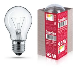 Лампа накаливания Camelion 95/A/CL/E27/G (с прозрачной колбой, ЛОН, ГОФРА, Б230-95-6) 15043 