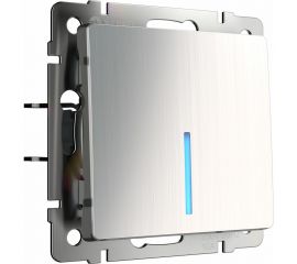 Одноклавишный выключатель WERKEL W1110102 с подсветкой глянцевый никель a051080 