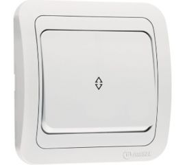 1-клавишный проходной выключатель Makel СП Mimoza 10А, IP20, белый/белый 12005 