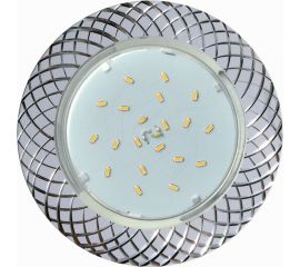 Встраиваемый светильник Ecola GX53 H4 DL5381 без рефлектора, сетка, белый-алюминий 20x110 FW5381ECB 