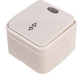 1-клавишный переключатель на 2 направления TDM открытой установки с подсветкой IP20 10А, слоновая кость Дача SQ1824-0019 