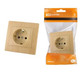 Розетка TDM 2П+З 16А 250В "ЭКО" сосна "Таймыр" SQ1814-0212 
