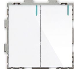 Двухклавишный выключатель CGSS белый "Практика" PL-W102-WCG 
