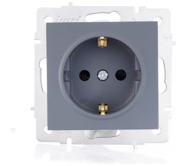 Розетка Lezard VESNA с защитой от детей, ПБТ, графит 742-3488-124B 