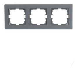 3-ая горизонтальная рамка Lezard VESNA без вставки, графит 742-3400-148 
