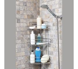 Угловая 3-х ярусная полка PRIMANOVA FEST 24x24x50 см, хром D-05223 