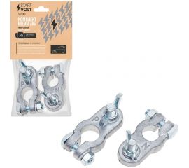 Клеммы АКБ в комплекте StartVOLT свинец, гайка-барашек 8мм SBT 001 