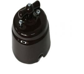 Поворотный выключатель Interior Electric керамика, шоколад, серия АРБАТ ВК004 
