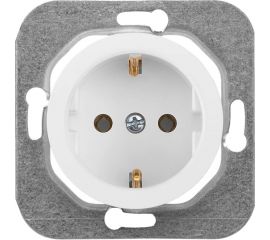 Механизм розетки Bylectrica 1-местная, скрытая установка, с заземляющим контактом, серия ПРОВАНС, белый РС16-1402 