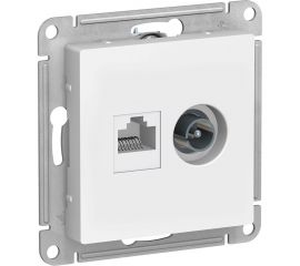 Механизм розетки Schneider Electric 2-м ATLAS DESIGNRJ45 кат. 5E+TV белый ATN000189 