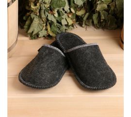 Тапочки банные Добропаровъ серые, без вышивки, женские, 26 см внутренняя стелька 7819677 