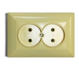 Двухместная розетка ООО Ливны-Электро скрыт. установки РС 10-010 слоновая кость РС 1031 