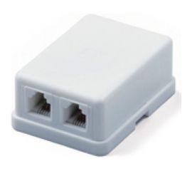 Телефонная розетка TWIST на 2 порта RJ-11 6p4c, на плате J-6P4C-2P-TWCS 