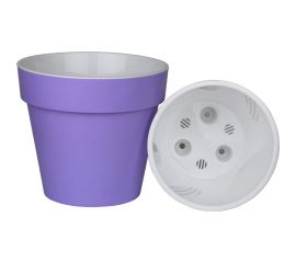 Пластиковый горшок liveingreen Протея 3.7 л, лаванда/белый, диам. 20 см, высота 18.5 см, с вкладкой ПР20-21 