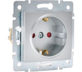 Розетка с защитой от детей Lezard, KARINA, керамика, матовое серебро, 707-4388-124 