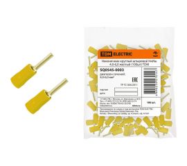 Штыревой круглый наконечник TDM НкИш 4,0-6,0, желтый, 100 штук SQ0545-0003 