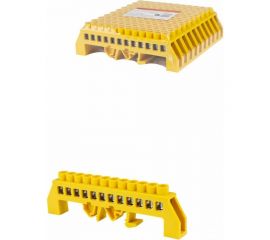 Шина PE земля TDM в желтом изоляторе на DIN-рейку 8x12мм 12 групп SQ0801-0217 