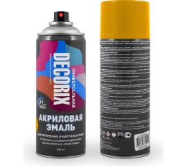 Аэрозольная акриловая эмаль Decorix (универсальная; темно-желтый; 520 мл) 0101-16 DX 