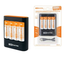 Зарядное устройство TDM 36044Н 3600 mA 4 слота АА/ААА 4 кан.+4xAA2500 USB SQ1702-0101 