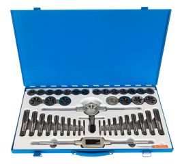 Набор плашек и метчиков из 45 предметов (М6-М24, металлический кейс) Техносталь t207045 