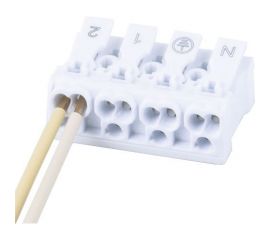 Монтажная пружинная клемма STEKKER для подключения фазных проводников 4 полюса, 100шт в упаковке LD294-4004 32735 