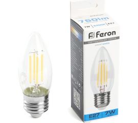 Светодиодная лампа FERON LB-66 Свеча E27 7W 6400K, 38272 