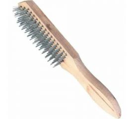 Стальная проволочная щетка Петрович с деревянной ручкой, 4 ряда 4100001904 