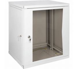 Настенный разборный шкаф КДДС 19"", 12U, стеклянная дверь, 600x600, серый УТ000003578 
