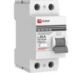 Устройство защитного отключения EKF УЗО ВД-100, 2P, 25А/10мА, PROxima SQelcb-2-25-10-em-pro 